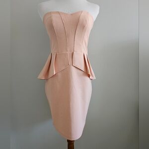 Elegant Strapless Peplum Dress